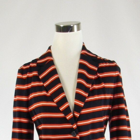 J.Crew black orange striped jacket S - Picture 2 of 8
